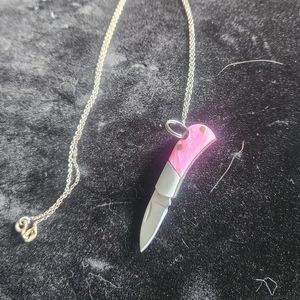 Pink Knife Necklace